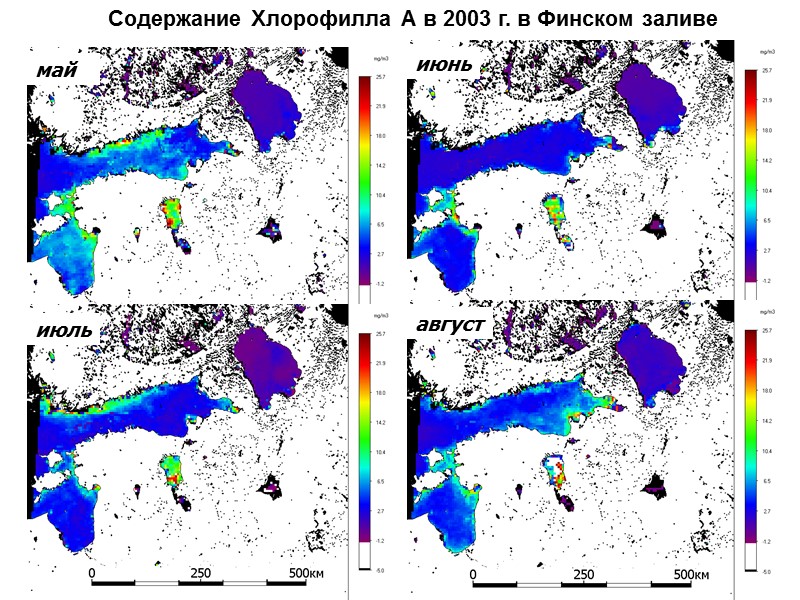 май Содержание Хлорофилла А в 2003 г. в Финском заливе июнь июль август